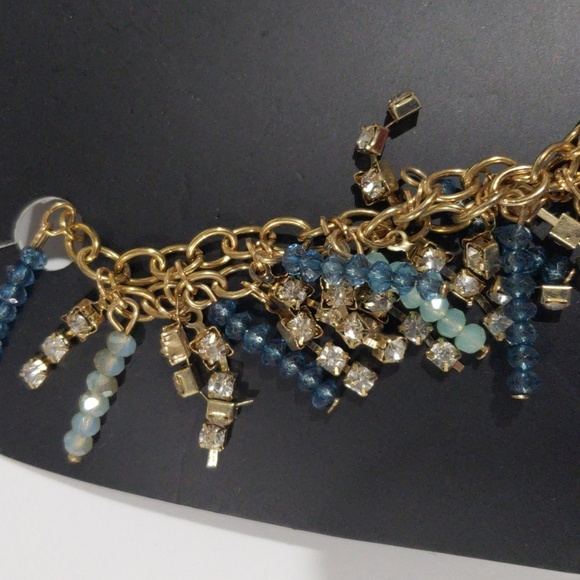 Etc! Gold tone Dangling Charm Necklace & Earring Set - Beaded Women's Jewelry - Picture 4 of 7